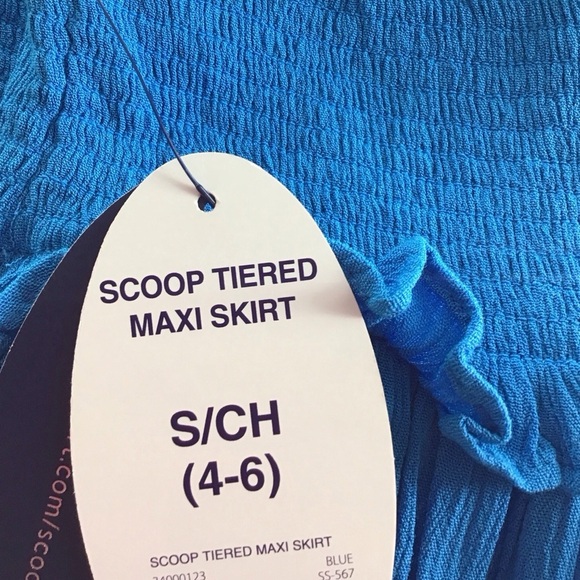 Scoop Boho Tiered Blue Maxi Skirt Women’s Size Small - Picture 5 of 6